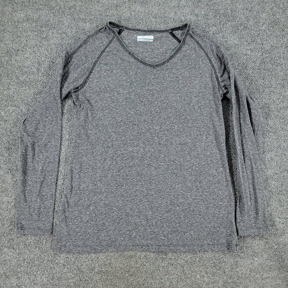 Columbia Tops - Columbia Shirt Women Medium Gray Outdoors V-Neck Long Sleeve Top Pullover Adult